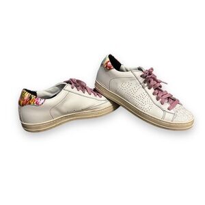 NWOT P448 John Lionfish Rainbow, White, and Pink size 38